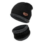 winter beanie cap and neck warmer set