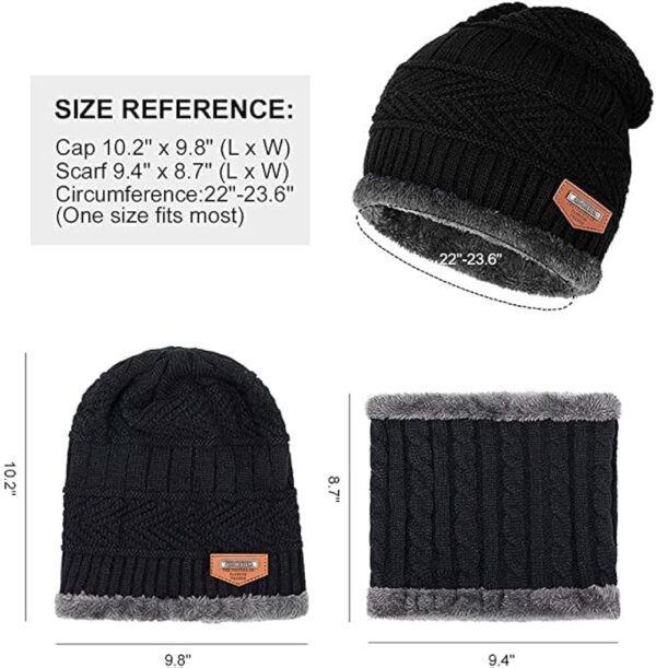 winter beanie cap and neck warmer set
