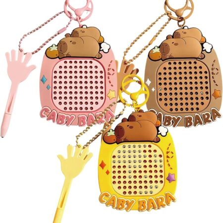 Portable magnetic drawing board keychain
