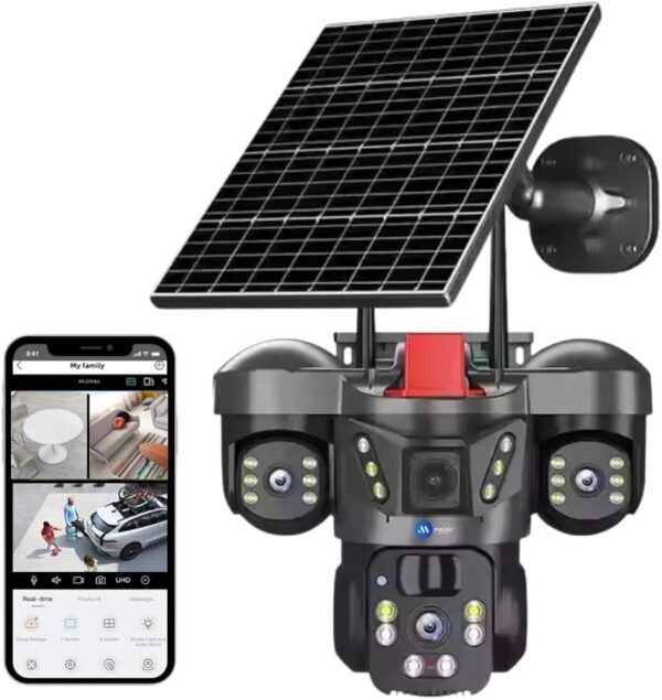 Solar-powered 4G/WiFi security camera