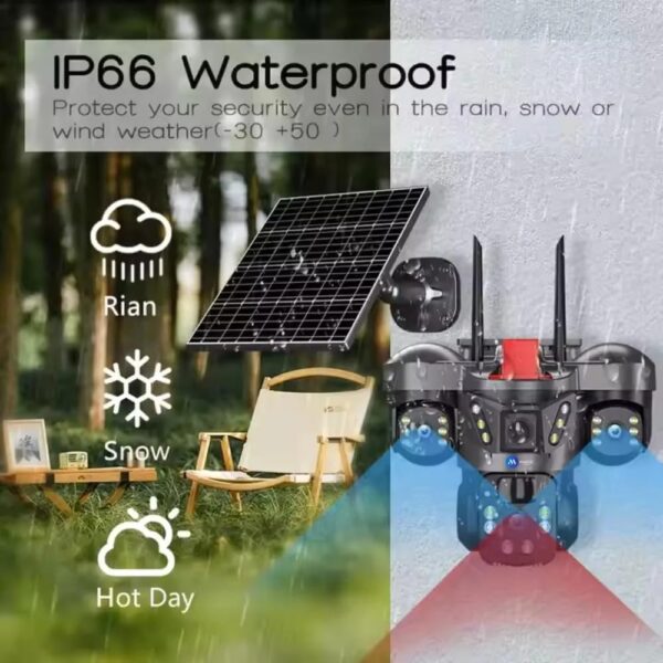 Solar-powered 4G/WiFi security camera