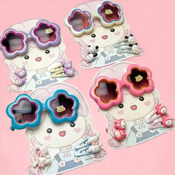 Girls' sunglasses and hair clip gift set