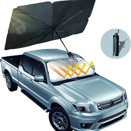 Umbrella-style car windshield sunshade